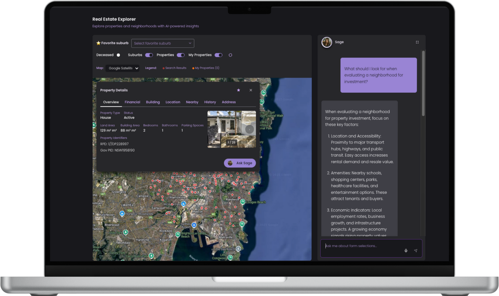 Sage AI interface on laptop