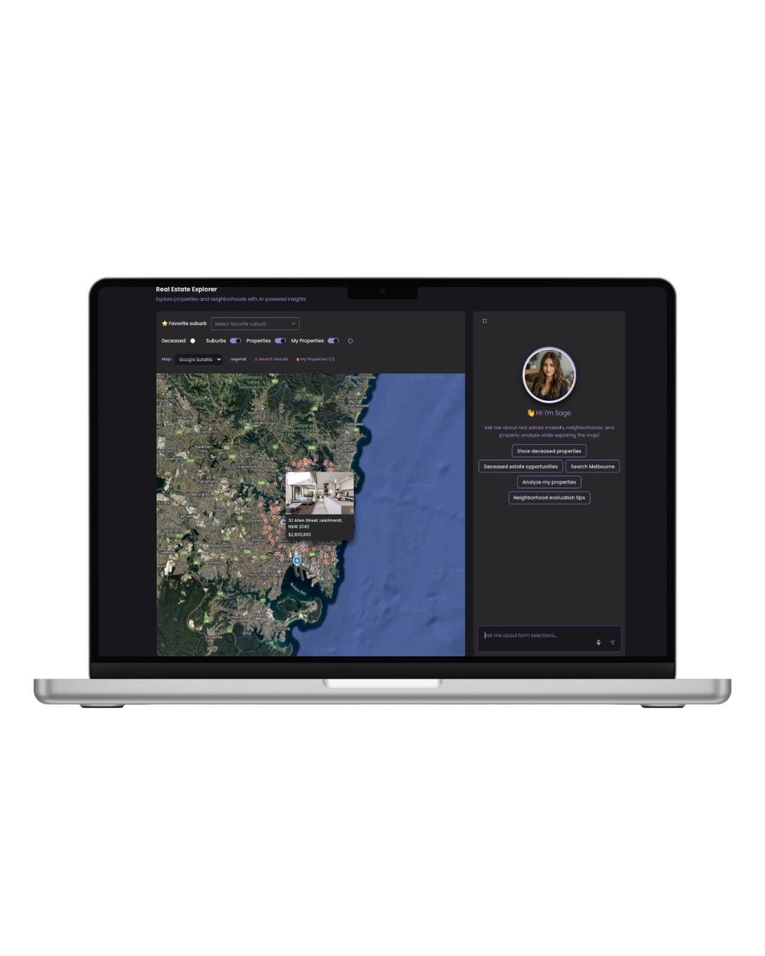 Sage AI interface on laptop